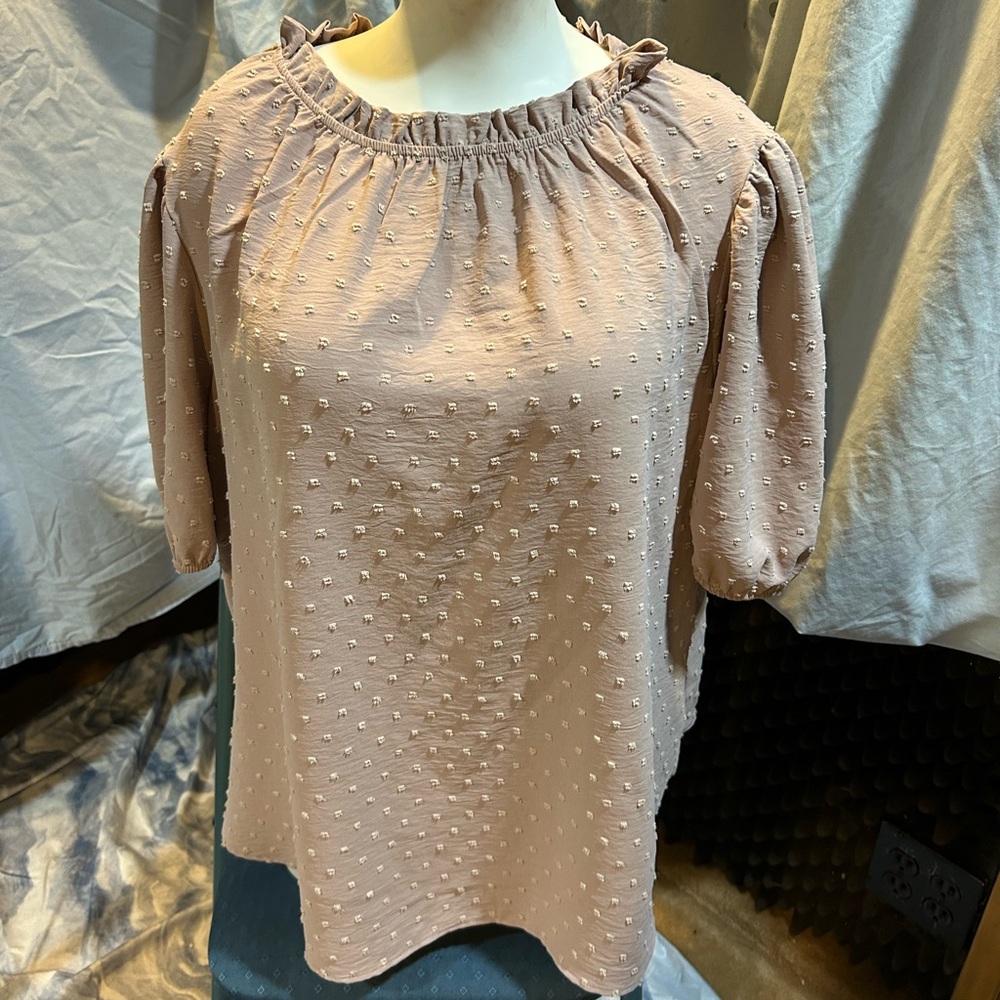Renee- Swiss dot Flowy top size 3x